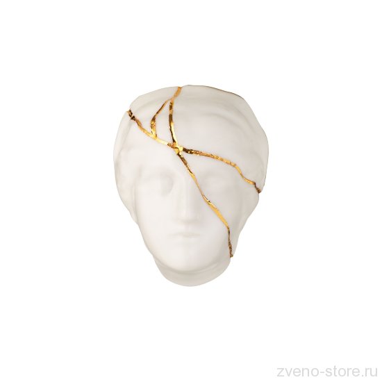 Брошь Aphrodite Iris Antique Kintsugi, позолота из бисквитного фарфора, имитирующая японскую технику Kintsugi